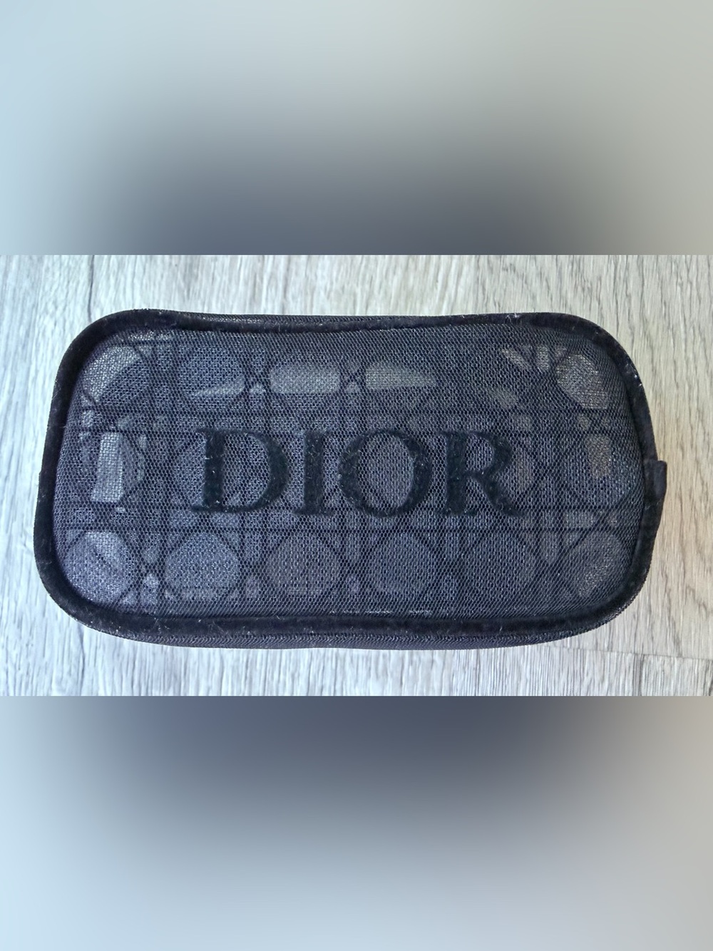NEW Dior Black Mesh Cosmetic Pouch NO Box